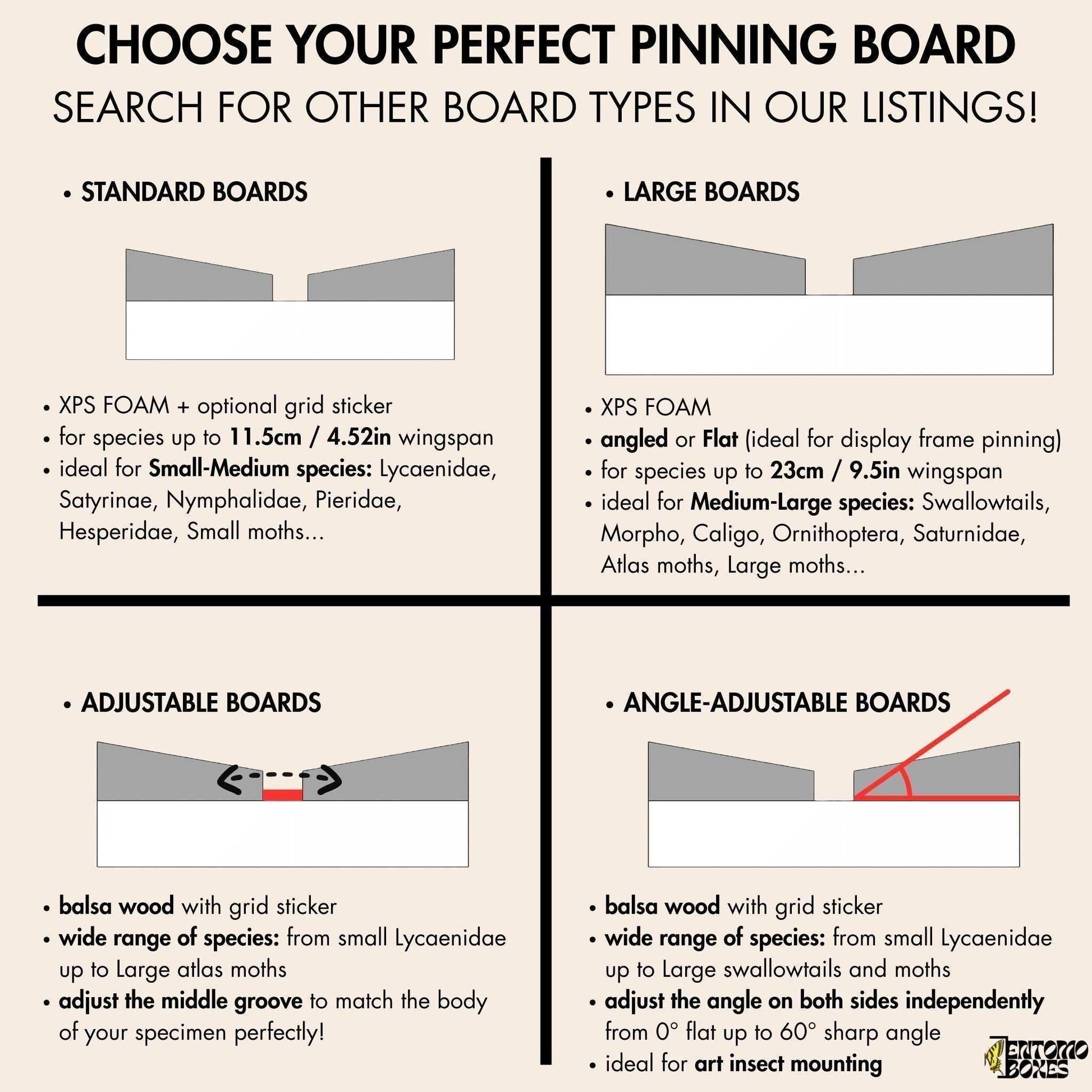 Large Angled Foam Pinning Board: Professional Butterfly and Moth Mounting Tool (etsy image id: 7965319288)